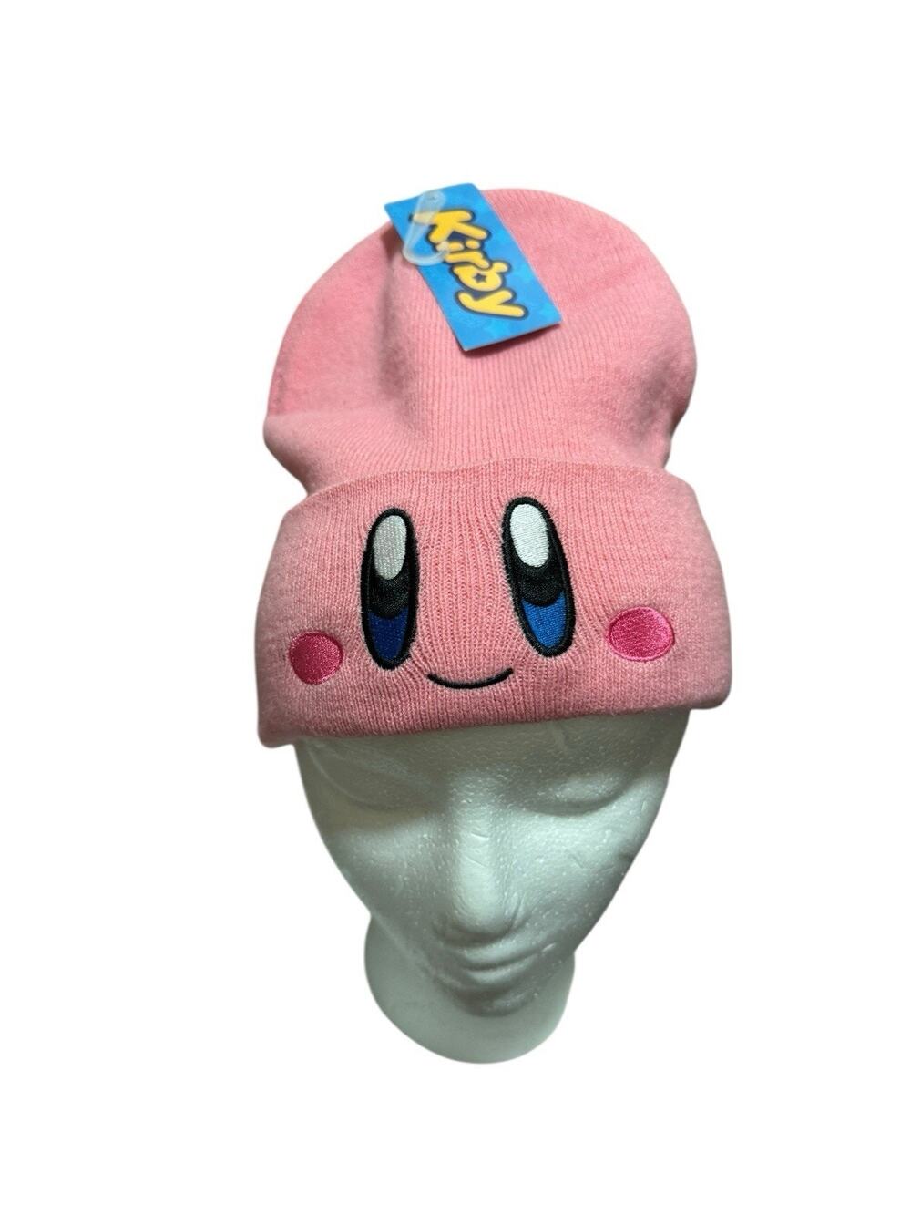 Kirby Cuffed Beanie Knit Hat Pink One Size Adult Nintendo Bioworld